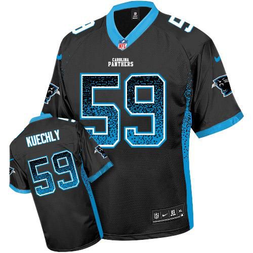Nike Panthers #59 Luke Kuechly Black Team Color Men's Stitched NFL Elite Drift Fashion Jersey - Click Image to Close